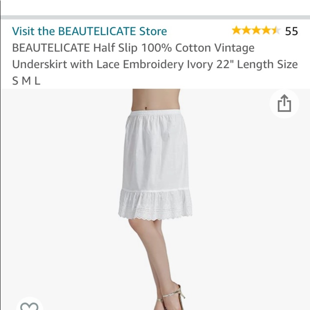 Ivory skirt or dress extender